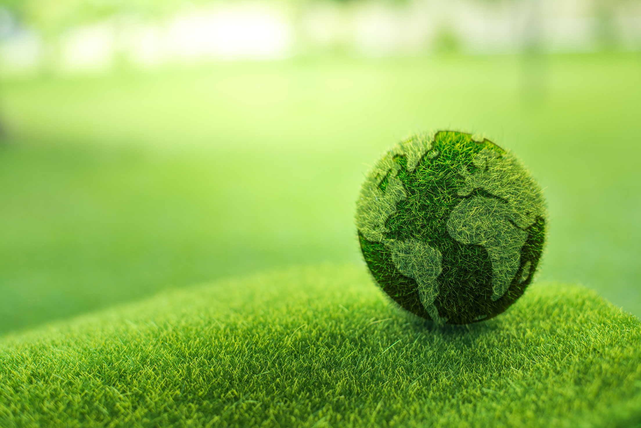 Close up Earth on Green Background. Protect Nature.save Earth.Co